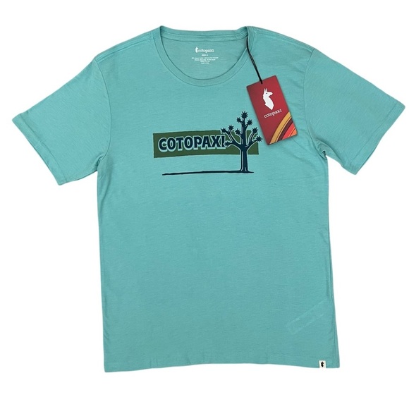 Cotopaxi Men’s Hello Desert Organic T-Shirt Sea Glass Blue - Size M - Picture 1 of 6